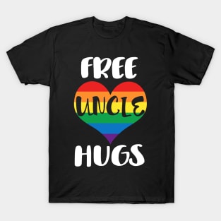 Free Uncle Hugs - White Text T-Shirt